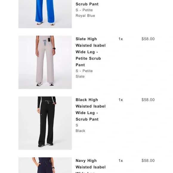 Figs Women's high waisted Isabel wide leg scrub pants each individual: 40$/ each - Picture 4 of 4